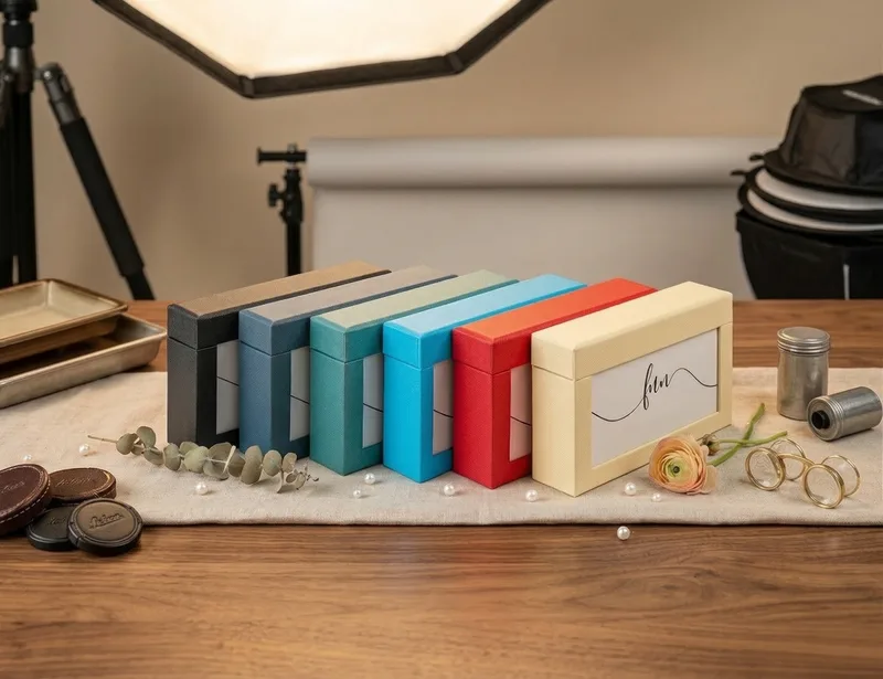 Farebné krabičky Lodri s okienkom na fotografiu